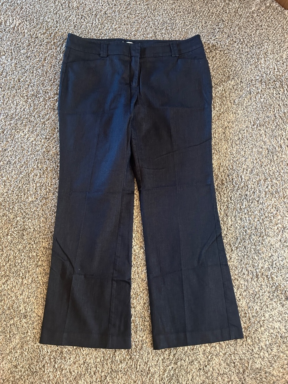 New York & Company Dark Navy Pinstripe Stretch Pants